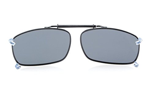 Eyekepper 2 1/4"x1 1/2" Large Clip On Sunglasses With Spring Draw Bar Polarized Grey Lens
