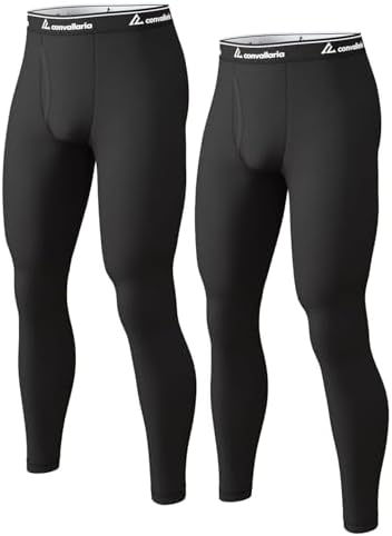 1 or 3 Pack Mens Long Johns Thermal Pants, Fleece Lined