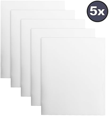 5 WHITE Color (12x10 Inches) Heat Transfer Vinyl (HTV) Sheets for T-Shirts and other Fabrics - Iron or Press on HTV Vinyl for Silhouette Cameo, Cricut, Craft Cutters and more