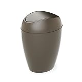 Umbra Twirla Trash Can with Swing-top Lid, 2.4 Gallon, Shadow Gray