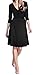 Glamour Empire Women's Knee Length 3/4 Sleeve Viscose Circle Dress 282 (Black, US 14, 2XL)