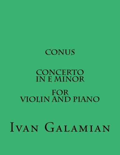 Conus Concerto In E Minor For Violin and Piano