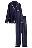 Latuza Women's Long Sleeves Top Pants Bamboo Pajama Set