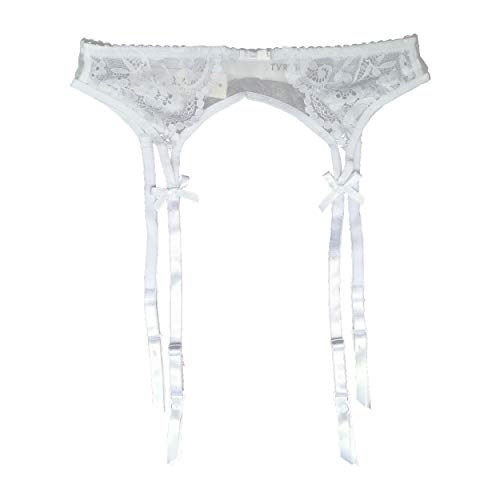 TVRtyle Women's Black Metal Clips Sexy Garter Belts for Stockings S512 (X-Large, White)