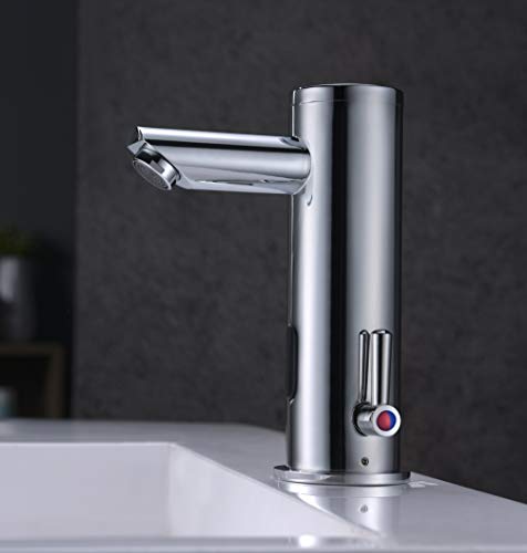 Gangang Touchless Automatic Sensor Faucet for Bathroom Hot and Cold Sensor Real Brass Hands Free Temperature Control Single Handle
