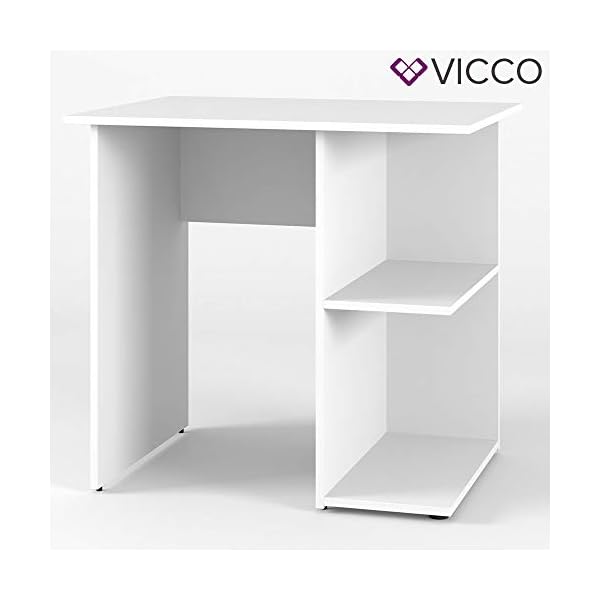 Vicco Schreibtisch Simple, Arbeitstisch fÃ¼r das BÃ¼ro, WeiÃ, 82 x 60 cm – Bild 6