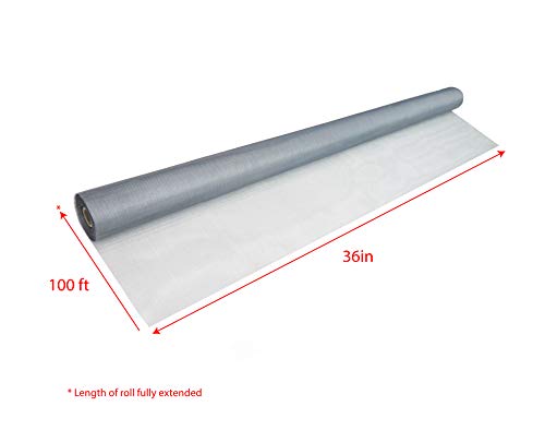 Window Screen Mesh Roll 36​in x 100ft – Fiberglass Screen Replacement Mesh for DIY Projects (Grey Mesh) - Thumbnail 6