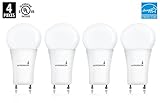 Hyperikon LED GU24 base, A19 Shape, 12W (60-Watt Equivalent), ENERGY STAR, Dimmable, 4000K (Daylight Glow), 800 Lumens, 340°, UL-Listed - (Pack of 4)