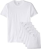 BVD Men's 6 Pack Crew Tee, White, Large