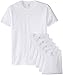 BVD Men's 6 Pack Crew Tee, White, Large