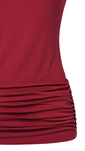 Helloacc Active Sleeveless Tops for Women, Scoop Neck Tank top Loose Fitness Gym Running Shirts Activewear Yoga Tops Wine M