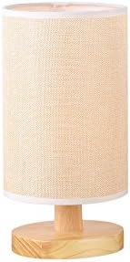 Wood Table Lamp Desk Lamp Fabric Shade Brown
