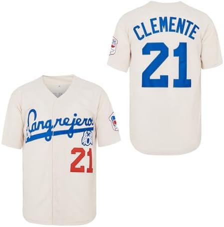 Amazon.com: Men's #21 Roberto Clemente Baseball Jersey Puerto Rico