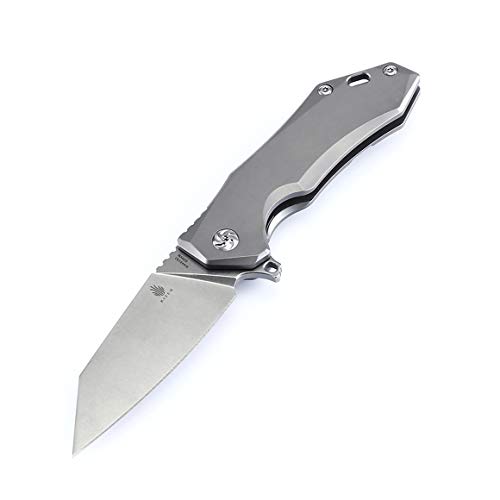 KIZER Cutlery Folding Pocket Knives Clip Point Blade Flipper Frame Lock Titanium Handles Tactical Knife, Uprising Ki4491A2