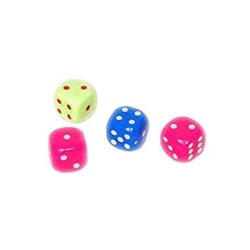 Home Delivered Plastic spot dice 2 Pieces in The Box Multi Coloured