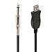 USB Guitar Cable 10ft,Guitar Bass to PC USB Recording Cable Adapter Converter Connection Interface, USB to 6.5mm Jack Computer Recording Cable