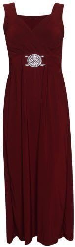 Purple Hanger Curvy PurpleHanger Women's Plus Size Cross Over Wrap Belt Maxi Dress Burgundy 20-22