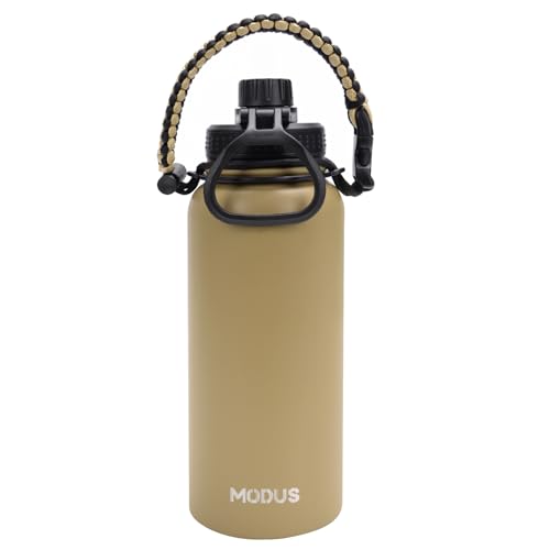 Garrafa Térmica De Água Isolada 950ml Quente & Frio De Aço Inox Com Alça (Caqui)