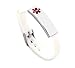 Free Engraving Medical Alert ID Bracelets Stainless Steel Silicone Sport Emergency Wristband White for Women