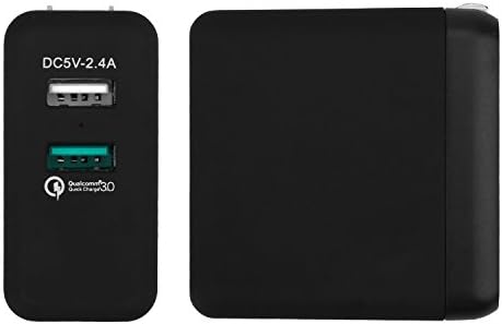 Quick Charge 3.0 Wall Charger,Anbear QC 3.0 USB 30W 2-Port for Galaxy S8/S7/S6/edge/edge+,Note 8/5/4/2,LG G6/G5/G4,HTC One M8/M9/A9, Nexus 6, Pixel, mSmart Tech. w/2.4A USB for iPhone 7, iPad