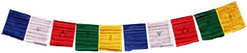 Tibetan Buddhist Prayer Flags Large Outdoor Cotton Flag from Nepal Fair Trade (Large Traditional Design)