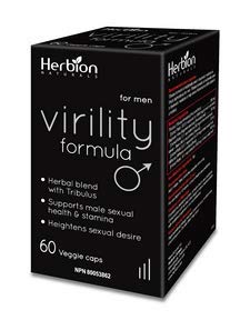 Herbion Naturals Virility Formula with Tribulus Power - Testosterone Booster, Enhances Energy, Size, Stimulates Fat Loss, and Muscle Definition, 60 Veggie caps