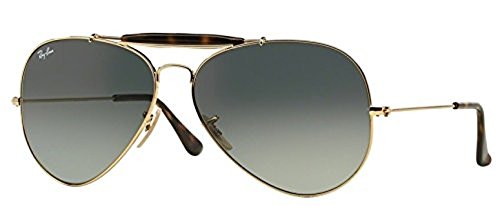 Ray-Ban Outdoorsman II RB 3029 Sunglasses Gold / Light Grey Gradient Dark Grey 62mm & HDO Cleaning Carekit Bundle