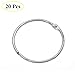 Coideal Metal Shower Curtain Rings - 20 Pack 2 Inch Large Silver Round Loop for Hanging Drapes, Easy Open and Close (50 mm)