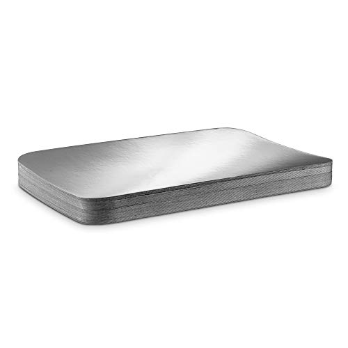 [50 Pack - 2 1/4lb Combo] Propack Disposable Aluminum Foil Meal Prep Cookware Containers With Board Lids, Oven, Toaster, Grill, Cooking, Roasting, Broiling, Baking, Events, Take Out, Restaurant