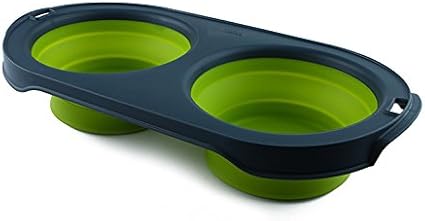 Pet Supplies Dexas Popware For Pets Double Bowl Collapsible