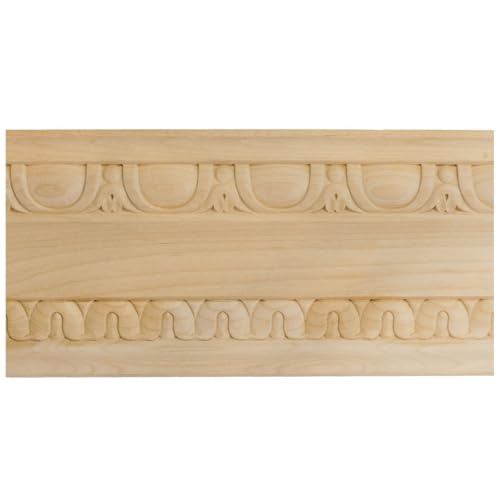 5 1/2"H x 4"P x 6 3/4"F x 94 1/2"L Bedford Carved Wood Crown Moulding, Alder (1…