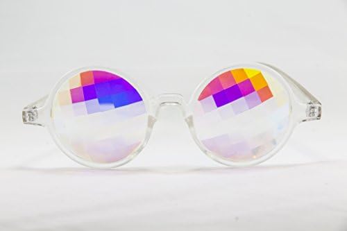 Festival Junkie Clear PLUR-Vision Rainbow Pane Kaleidoscope Glasses
