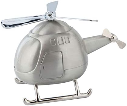 Piggy Bank for Kids,Money Box Ornaments for Living roomCreative Helicopter Piggy Bank, Metal Craft Airplane Change can