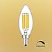 CRLight ETL Listed 800LM 6W Dimmable LED Candelabra Bulb, 80W Incandescent Equivalent, Clear Glass 2700K Warm White LED Chandelier Light Bulbs, E12 Vintage Edison B11 Torpedo Decorative Bulbs 6 Pack