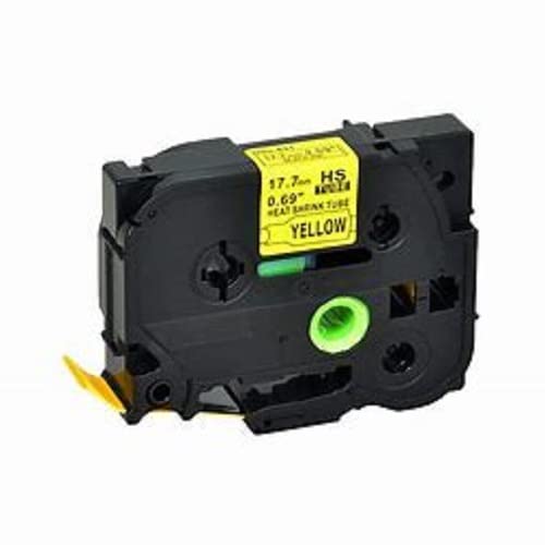 Compatible Label Tape for Brother P-Touch. 1.5m in Length. See Description for List of Compatible Printers. (Black ON Yellow, 18mm HSE-641)