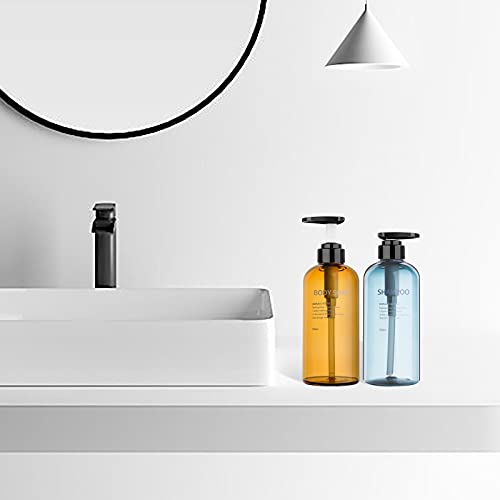 Refillable Shampoo and Conditioner Bottles, 16.9oz/500ml Shampoo Conditioner Body Wash Dispenser