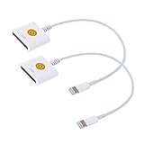 Set of 2 Premium 8 Pin Lightning to 30 Pin Adapter Converter Charger Cables for Apple iPhone 6S, 6S Plus, 6, iPhone SE, iPad (White)