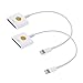 Set of 2 Premium 8 Pin Lightning to 30 Pin Adapter Converter Charger Cables for Apple iPhone 6S, 6S Plus, 6, iPhone SE, iPad (White)