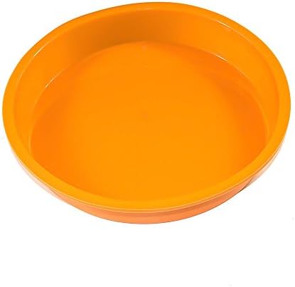 1PCS Professional ROUND Cake Pie Pan Orange 9inch DIY Kitchen Heavy Duty Silicone Mold Muffin Pizza Pastry Baking Tray Mould Non-Stick Chocolate Bareware Pans Decorative, Never Used