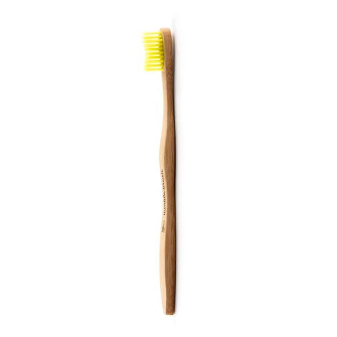 The Humble Co. Bamboo Toothbrush Yellow | Soft Bristles | Biodegradable, Eco-Friendly, Vegan for Your Everyday Oral Care, Dentist Approved (1 Pack)