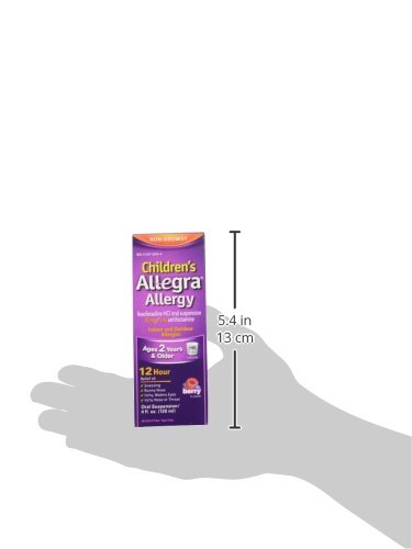 ALLEGRA CHILDREN’S 12-HOUR ALLERGY RELIEF LIQUID, NON-DROWSY INDOOR AND OUTDOOR ALLERGY MEDICINE, 30 MG FEXOFENADINE HCI ANTIHISTAMINE FOR KIDS, BERRY FLAVOR, 4 OZ