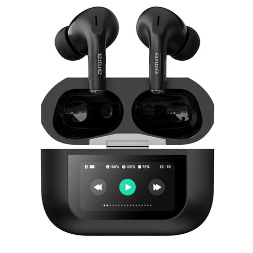 Aiwa Audífonos Bluetooth TWS con ANC, Negro