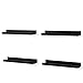 Wallniture Denver Floating Shelves for Wall, Black Bookshelf for Kids' and Nursery Room Decor, 17 Inch Picture Ledge Shelf Set of 4