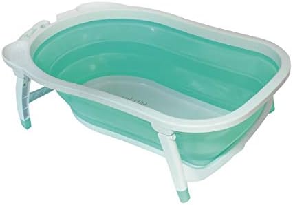 Babysun Baignoire Bebe Pliable Ultra Compacte 0 12 Mois Contenance 35l Turquoise Amazon Fr Bebes Puericulture