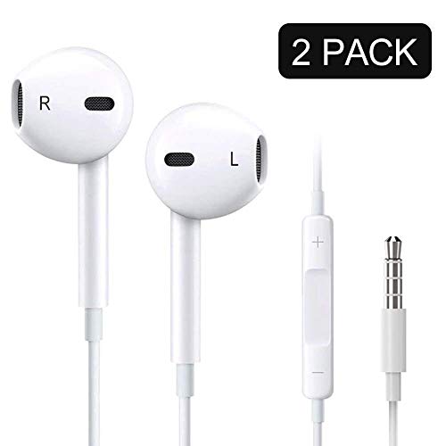 QX Earbuds/Headphones/Earphones with Microphone Noise Isolating, in-Ear Wired Earbuds, 3.5 mm Headphones,Compatible with i Phone 6s 6 Plus 5s 5c 5 4s SE iPod All 3.5mm Devices (White)