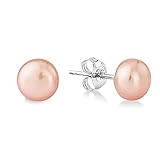 J.Fée S925 Sterling Silver Peach Pink Pearl Stud