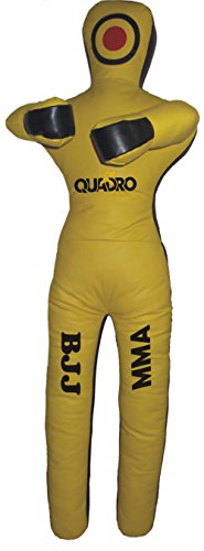 QUADRO MMA Martial Arts Grappling Dummy Jiu Jitsu Standing Position Punching Bag Yellow - 70 inches