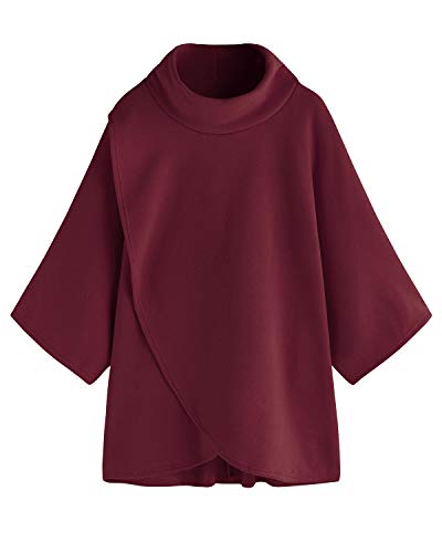 YOINS-Damen-Pullover-Oberteil-Poncho-Winter-Warm-Asymmetrische-fr-Damen-Pulli-Cardigan-Sweatshirt-Rollkragenpullover-Langarm