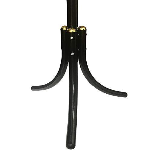 Focux Standing Metal Coat Rack Tree Hat Hanger Holder 12 Hook for Jacket, Umbrella Tree Stand,Purse, Scarf Rack (Black) - Thumbnail 4