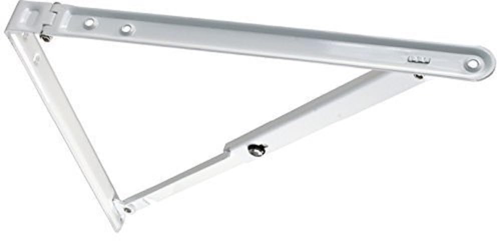 JR Products 20725 Folding Shelf Bracket - White, 12" x 12" x 16.50\